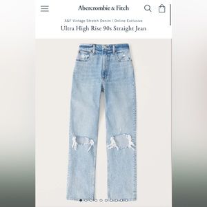 NWT Abercrombie 90s straight ultra high rise jeans